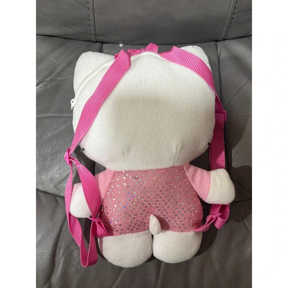 Sanrio‎ Hello Kitty Plush Backpack Pink Glitter Bow Kawaii Mini Bag Adjustable
